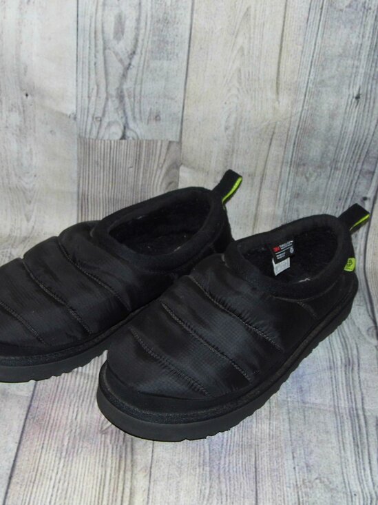 UGG Tasman LTA Black Nylon/Sheepskin Slippers Mens Size 12 - Picture 3 of 8